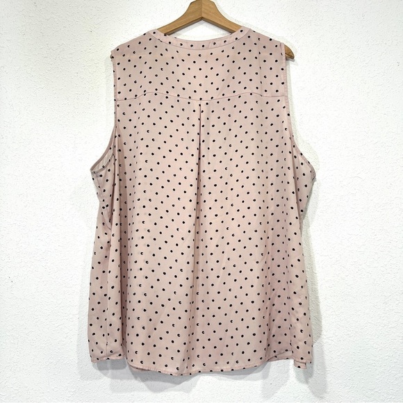 Maurices Womens Pink and Black Polka Dot Sleeveless Blouse Size 3 - Picture 3 of 5